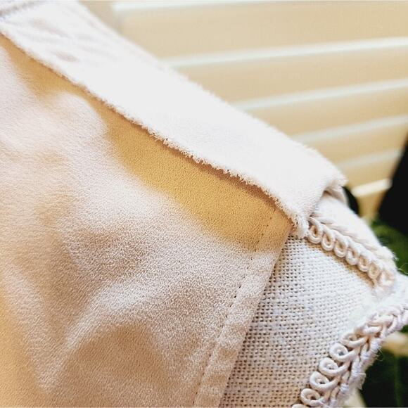 RACHEL RACHEL ROY PEPLUM CREAM TIE BLOUSE SIZE MED - Picture 5 of 8